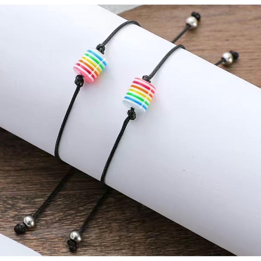 Rainbow Bracelets with adjustable string